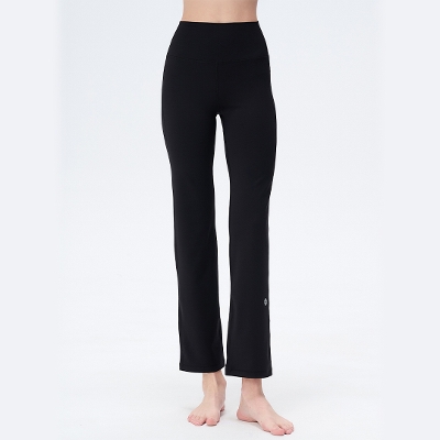 ハイライズベルボトムパンツ／ブラック