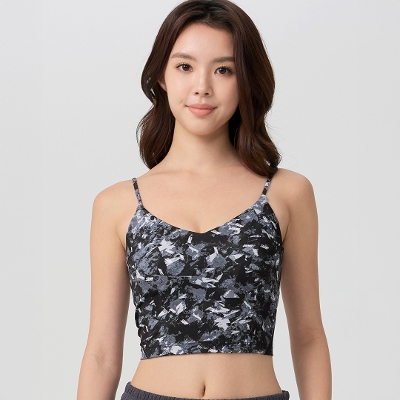 パンパーストラッピークロップドタンク／ファイバーグラスブラック