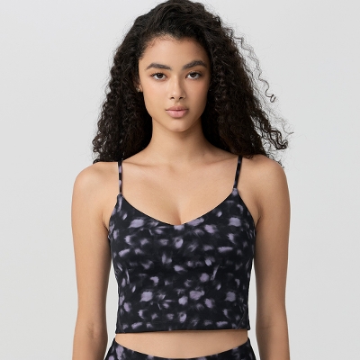 パンパーストラッピークロップドタンク／パープルスポッテッド