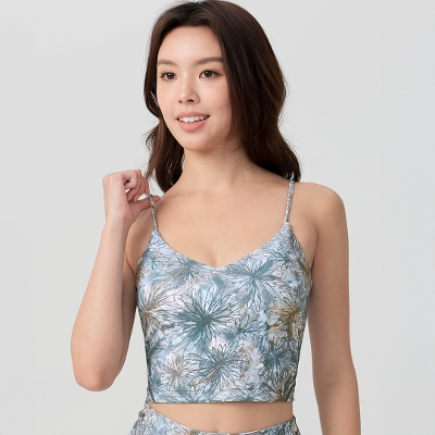 パンパーストラッピークロップドタンク／フローラブルーグリーン