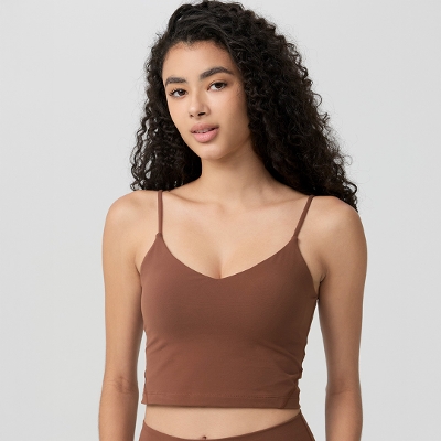 パンパーストラッピークロップドタンク／コーヒーレッド