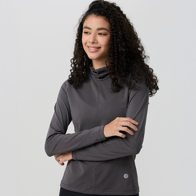 ロールネックロングスリーブ／ダークブラウン