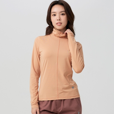 ロールネックロングスリーブ／シナモン