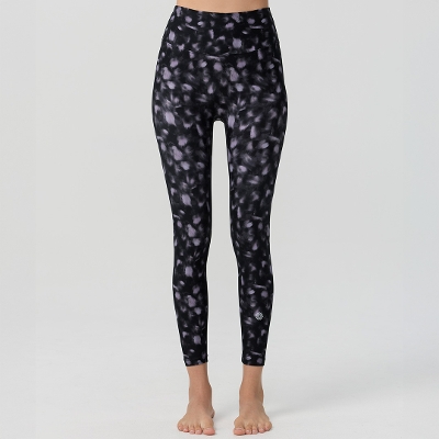 ハイライズスリムクロップドパンツ／パープルスポッテッド