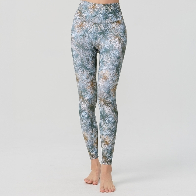 ハイライズスリムクロップドパンツ／フローラブルーグリーン