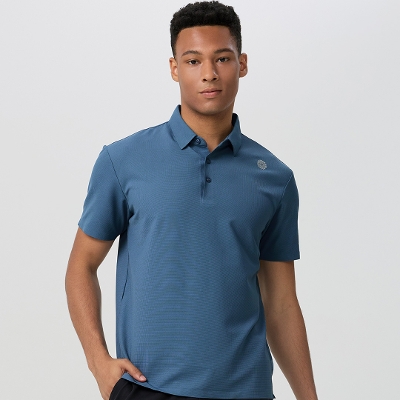 メンズソフトドライポロシャツ／グレーブルー