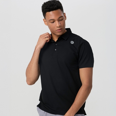 メンズソフトドライポロシャツ／ブラック