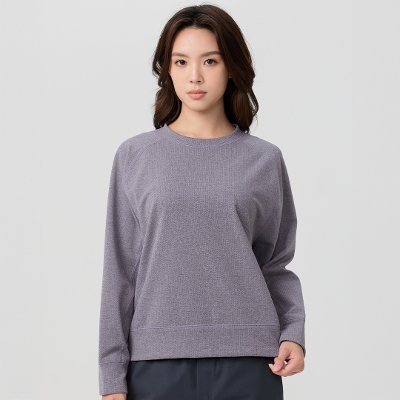 フリースリラックスロングスリーブ／ピンクグレー