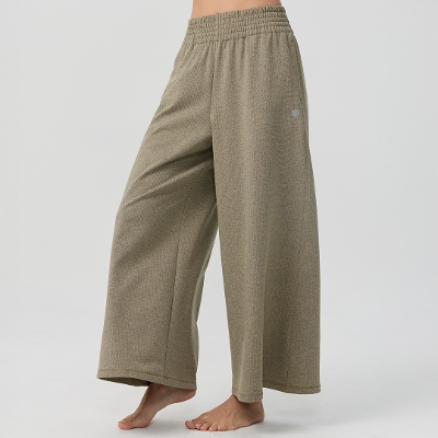 フリースワイドパンツ／カーキ