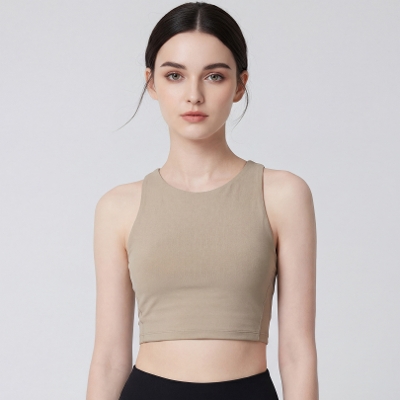 リバイバルクロップドタンク／ブラウングレー