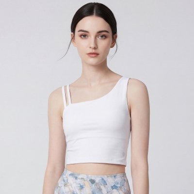 キャミソールアシンメトリークロップドタンク／スノーホワイト