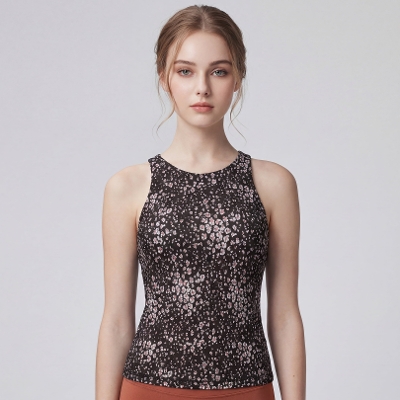 ディライトホルターネックタンク／ダークスモールフローラル
