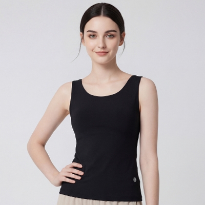 Uシェイプタンク／ブラック