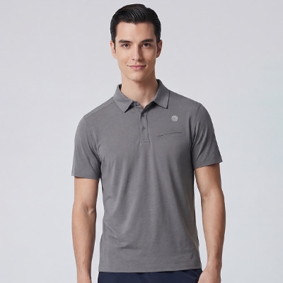 メンズソフトドライポロシャツ／ダークグレー