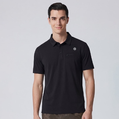 メンズソフトドライポロシャツ／ブラック