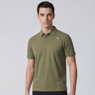 メンズソフトドライポロシャツ／アーミーグリーン