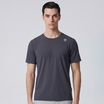 メンズファンクショナルクルーネックシャツ／インクブルー