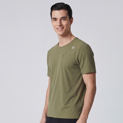 メンズファンクショナルクルーネックシャツ／サイプレスグリーン