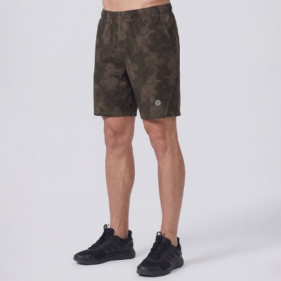 メンズスポーツショーツ／ブラウンフラワーズ