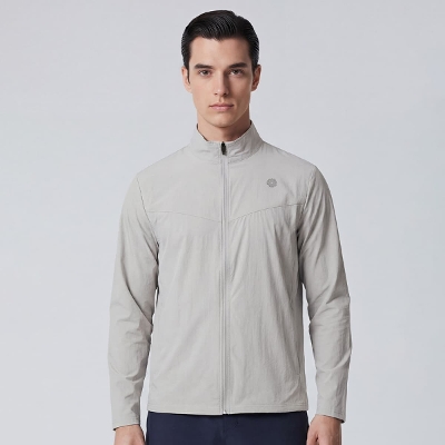 メンズスタンドカラージャケット／ライトグレー